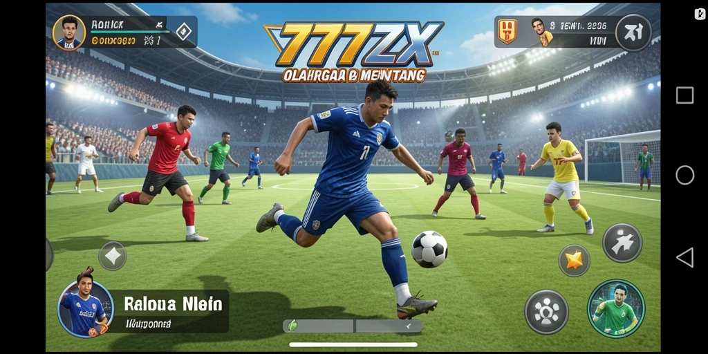 Tangkapan layar gameplay 777ZX yang menampilkan aksi olahraga yang mendebarkan.