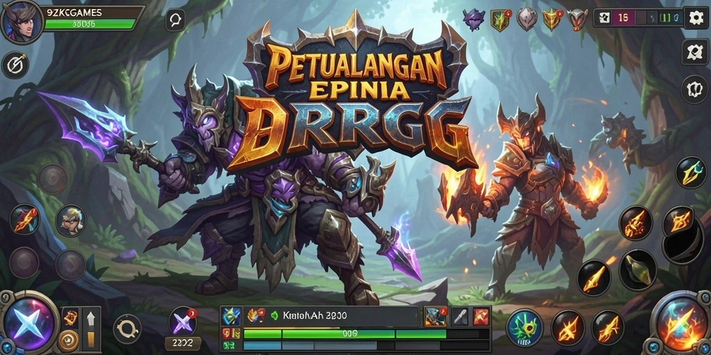 Tangkapan layar gameplay <strong>9ZKGAMES</strong> menunjukkan aksi seru dalam pertarungan ARPG.