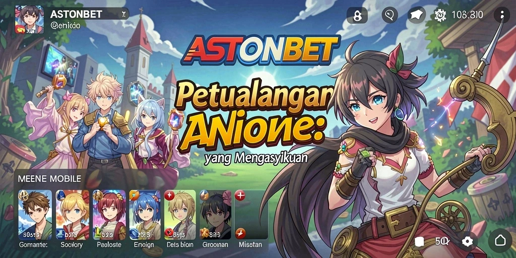 Tampilan gameplay ASTONBET dengan karakter anime yang memukau.