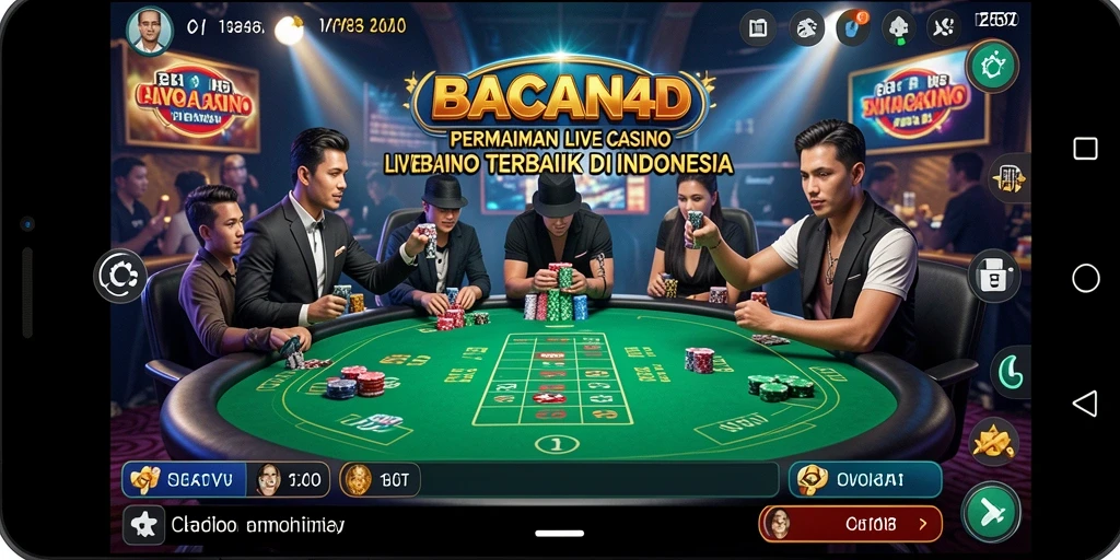Screenshot gameplay BACAN4D dengan dealer langsung yang ramah.