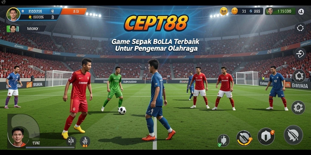 Tampilan gameplay seru dalam game sepak bola CEPAT88.