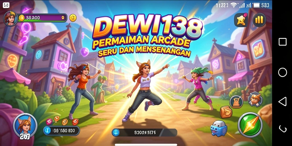 Screenshot DEWI138 menunjukkan gameplay Arcade yang seru dan penuh aksi.