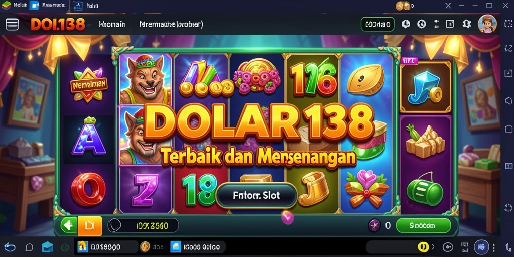 Tampilan gameplay DOLAR138 dengan gulungan slot yang menarik.