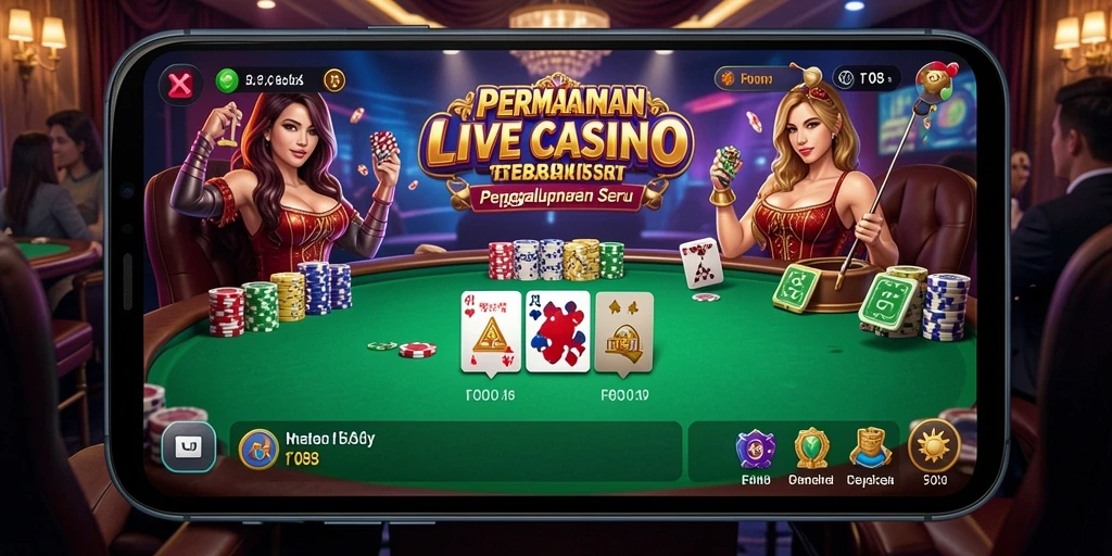 Screenshot utama F08 menampilkan dealer profesional dalam permainan Live Casino.