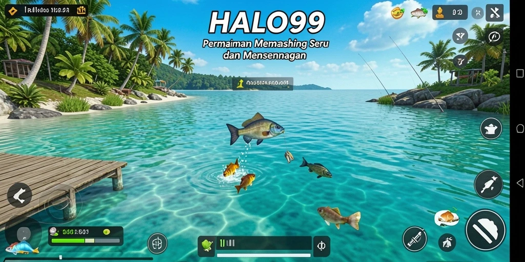 Tampilan gameplay yang menarik dengan teknik memancing yang seru.