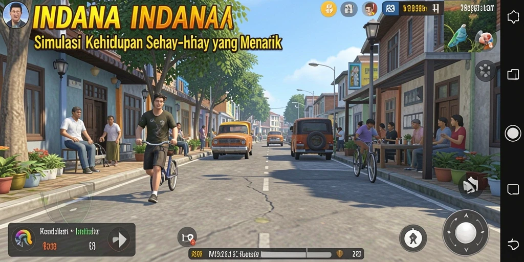 Tangkapan layar gameplay INDAAA yang menggambarkan interaksi karakter.