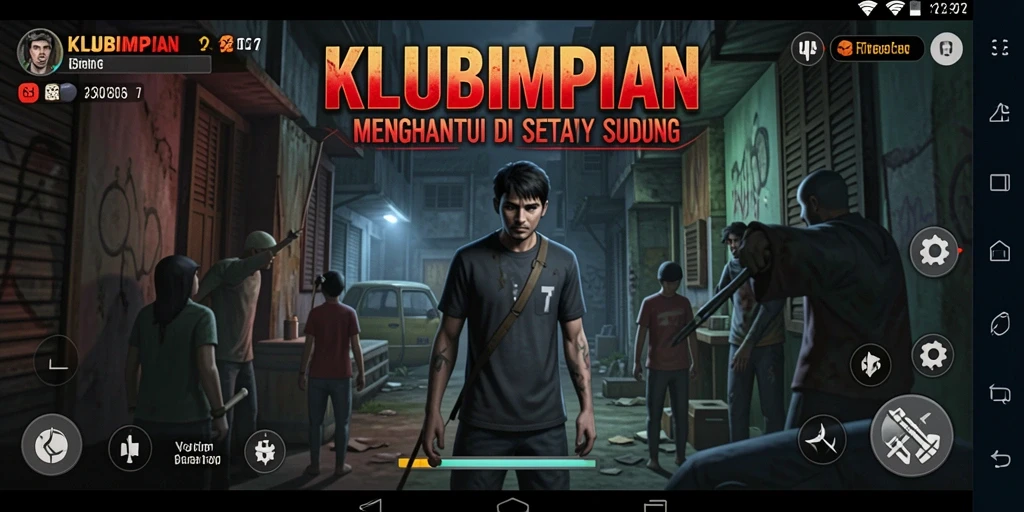 Tangkapan layar KLUBIMPIAN menunjukkan momen mendebarkan dalam suasana Horror.