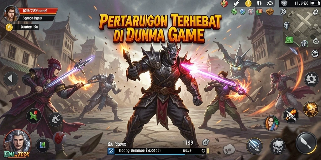 Tampilan gameplay KM789 yang menegangkan dengan pertarungan seru.