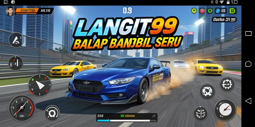 Tampilan memukau dari gameplay balapan di LANGIT99 yang penuh aksi.