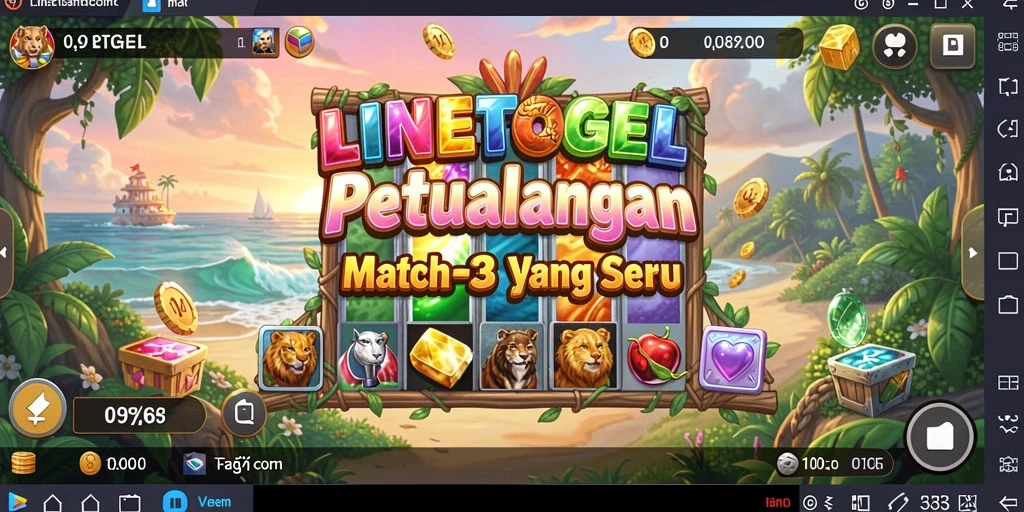 Screenshot gameplay Match-3 yang seru dan penuh warna.