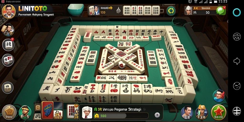 Tampilan gameplay seru dalam LINITOTO saat mencocokkan ubin Mahjong.