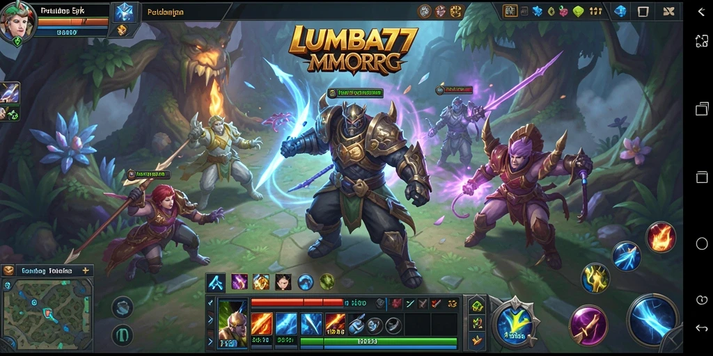Screenshot gameplay LUMBA77 menampilkan pertempuran seru dengan karakter unik.
