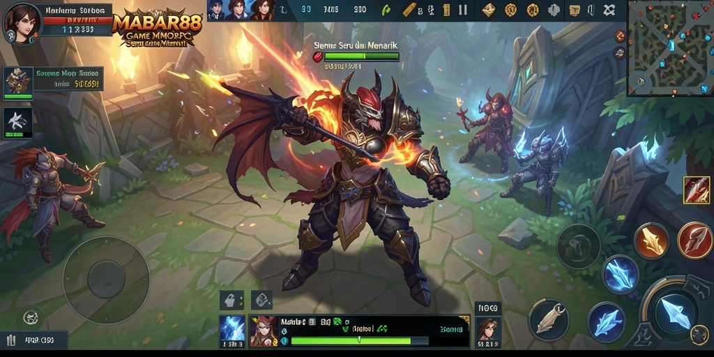 Screenshot gameplay intens dari MABAR88 yang menampilkan pertempuran seru.