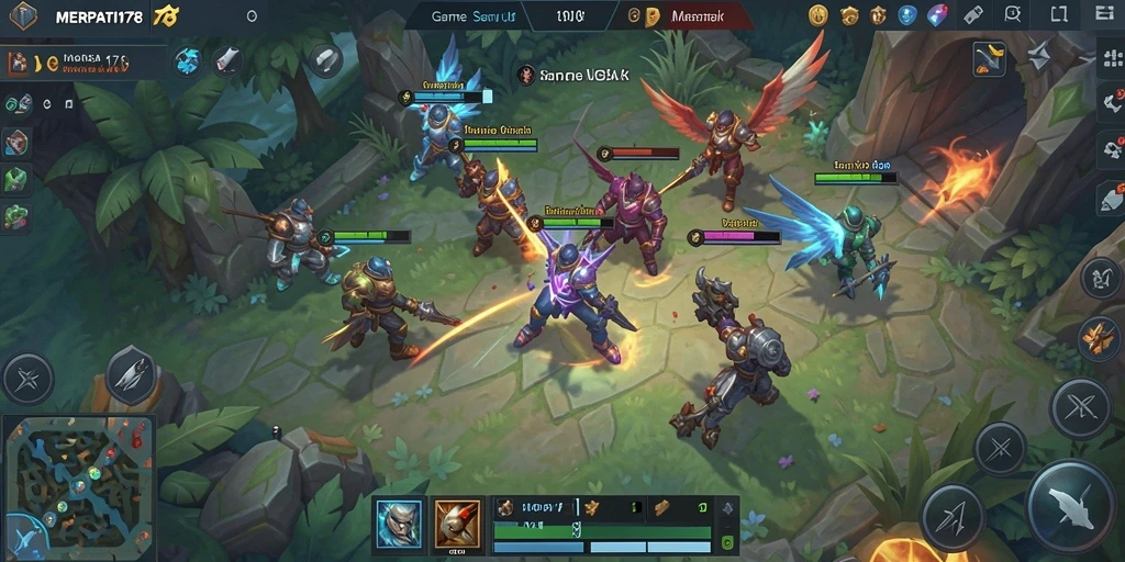 Tampilan gameplay seru dalam MERPATI178 dengan aksi MOBA yang menarik.
