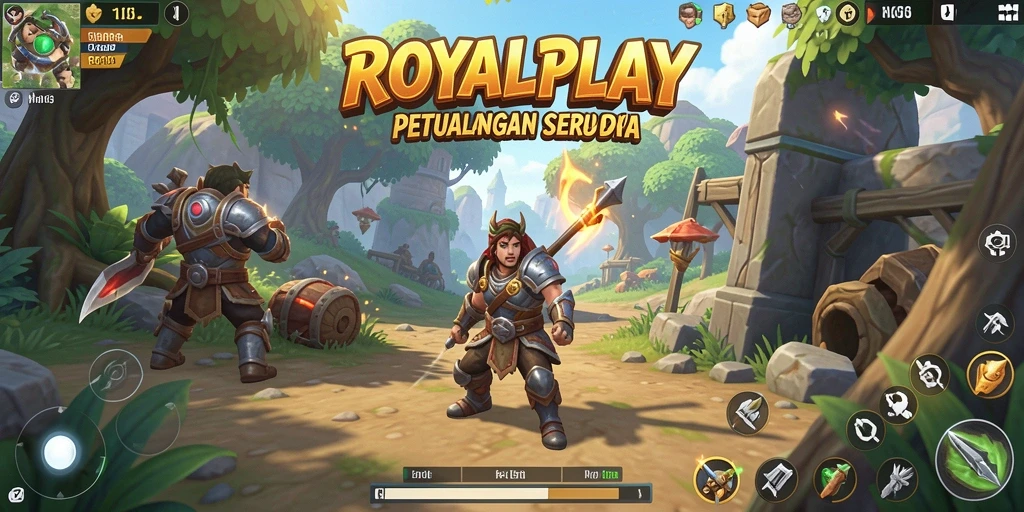 Screenshot ROYALPLAY menunjukkan aksi mendebarkan di dunia terbuka yang luas.