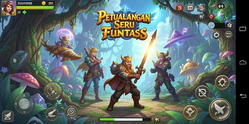 Screenshot gameplay menampilkan petualangan seru di dunia fantasi.