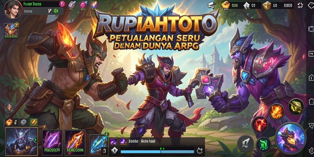 Screenshot gameplay RUPIAHTOTO menampilkan aksi pertempuran yang dinamis.
