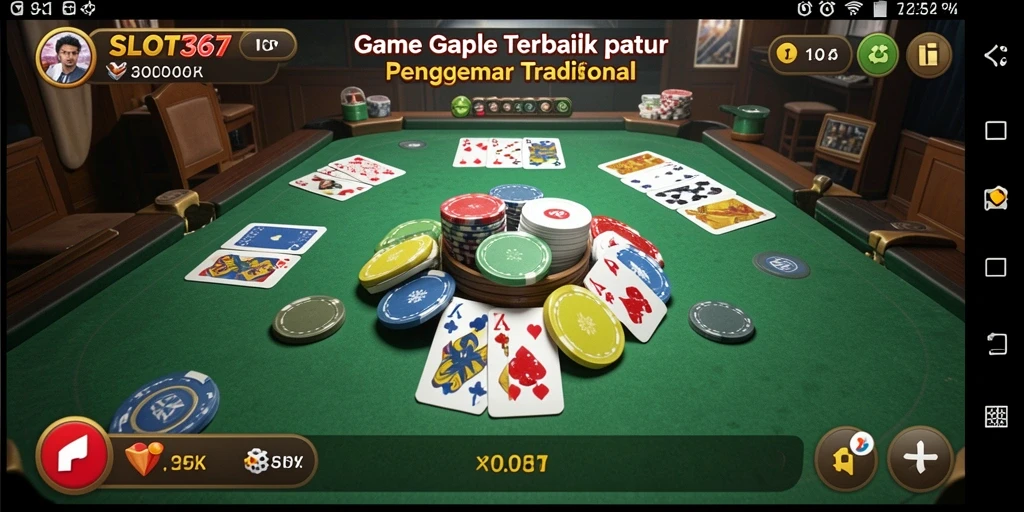 Screenshot menunjukkan gameplay Gaple yang seru dan interaktif.