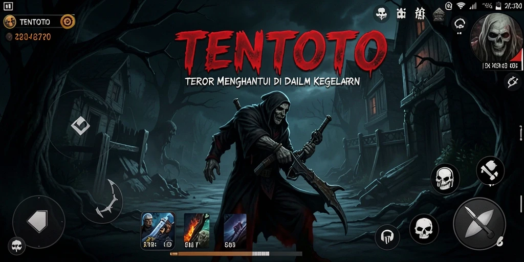 Screenshot menampilkan karakter utama dalam kegelapan yang mencekam.