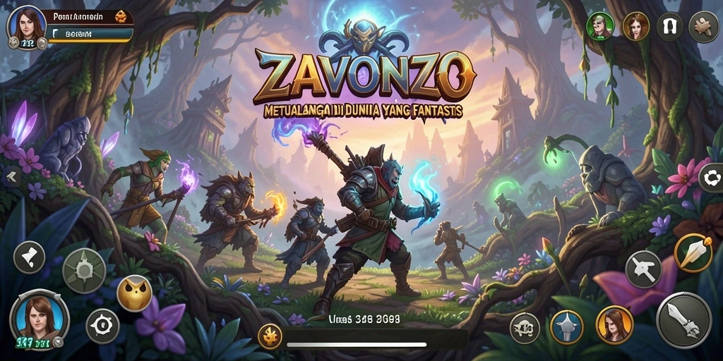 Tampilan gameplay ZAVONZO dengan misi petualangan yang mendebarkan.